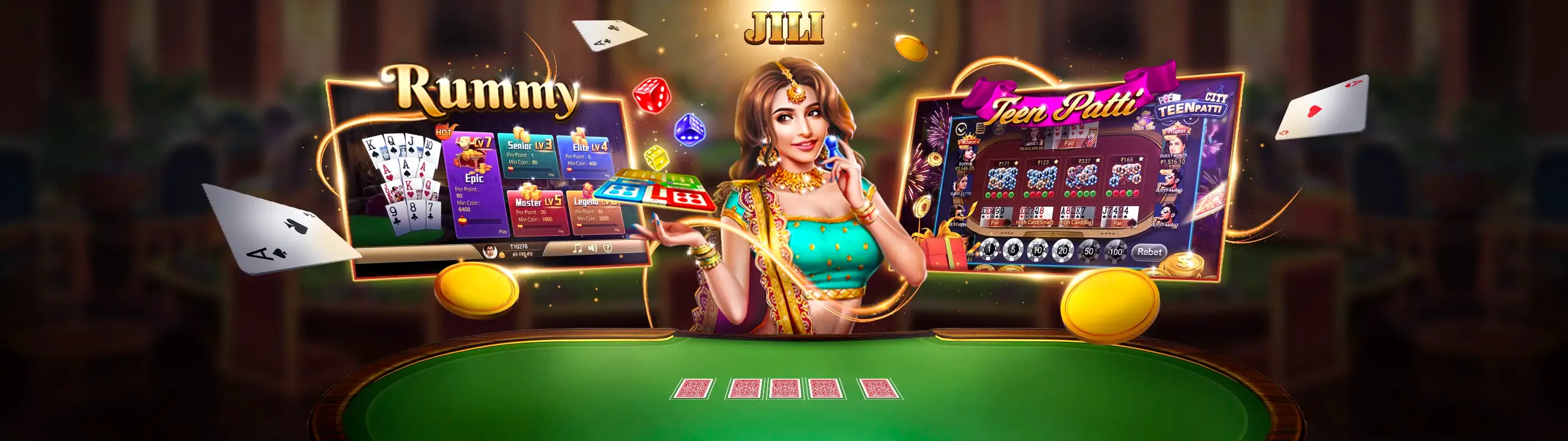 Hình nền xamb. với đèn casino và trò chơi